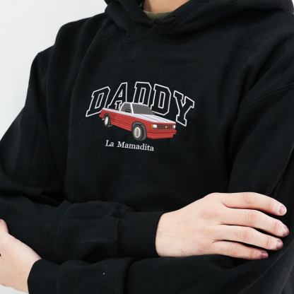 Custom Embroidered Car Hoodie For Dad, Unique Birthday Gifts For Dad