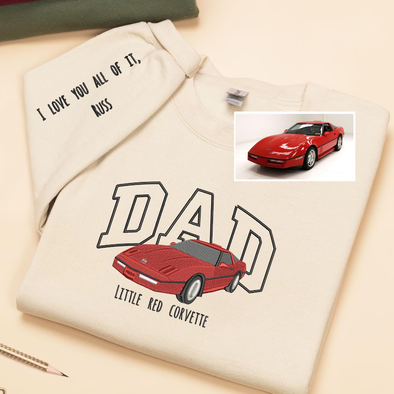 Custom Embroidered Car Hoodie For Dad, Unique Birthday Gifts For Dad