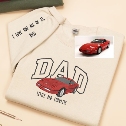 Custom Embroidered Car Hoodie For Dad, Unique Birthday Gifts For Dad