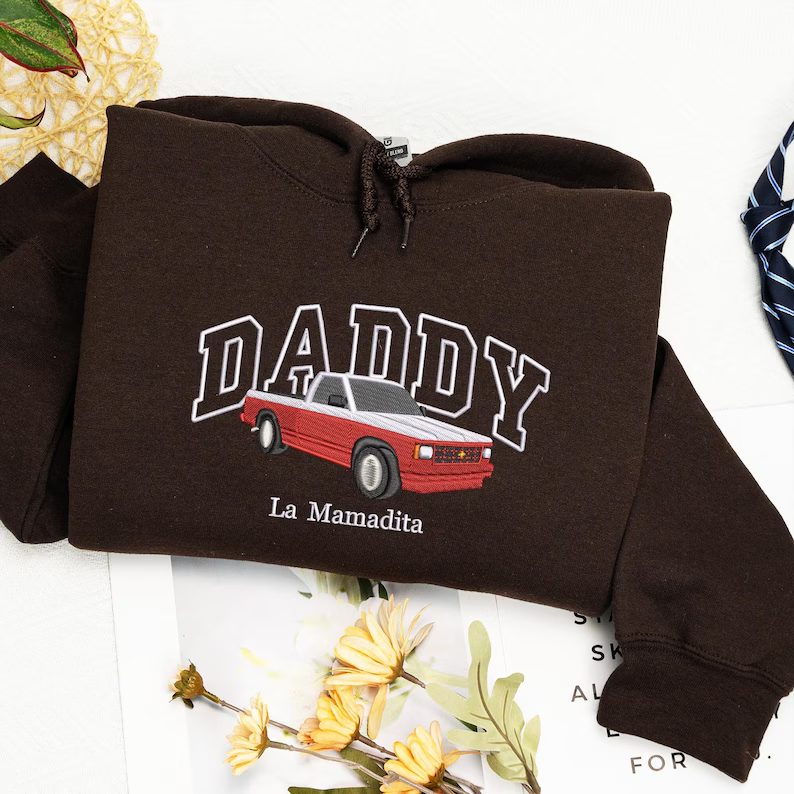 Custom Embroidered Car Hoodie For Dad, Unique Birthday Gifts For Dad