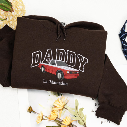 Custom Embroidered Car Hoodie For Dad, Unique Birthday Gifts For Dad