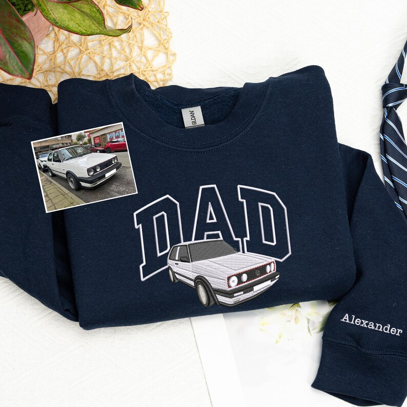 Custom Embroidered Car Hoodie For Dad, Unique Birthday Gifts For Dad