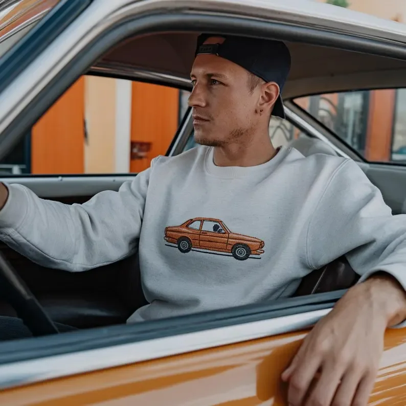 Custom Car Embroidered Hoodie Car Photo Embroidered Sweatshirt For DAD Anniversary Gifts