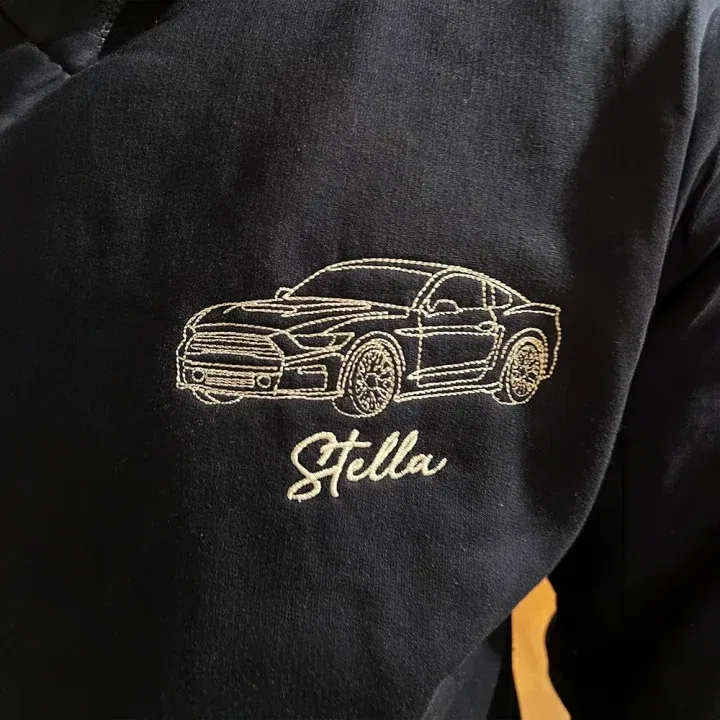 Custom Embroidered Car Outline Sweatshirt, Gift For Dad/Husband/Boyfriend, Father's Day Gift