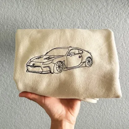 Custom Embroidered Car Outline Sweatshirt, Gift For Dad/Husband/Boyfriend, Father's Day Gift