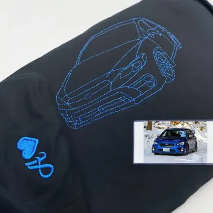 Custom Embroidered Car Outline Sweatshirt, Gift For Dad/Husband/Boyfriend, Father's Day Gift