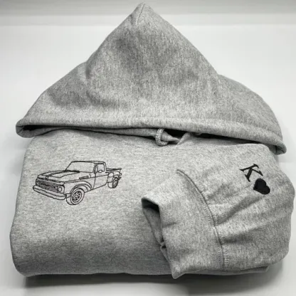 Custom Embroidered Car Outline Sweatshirt, Gift For Dad/Husband/Boyfriend, Father's Day Gift