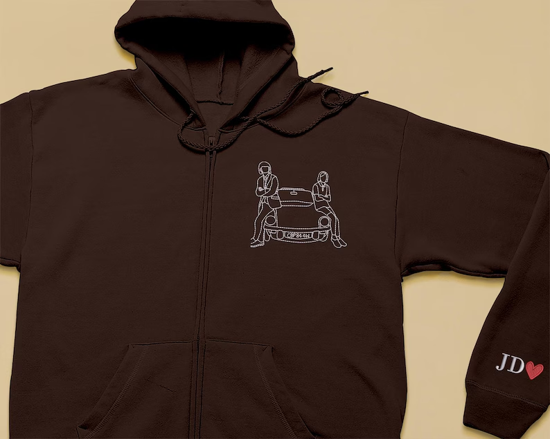 Custom Full-Zip Hoodie Car Using Car Photo-Custom Dad Birthday Full-Zip Hoodie From Daughter
