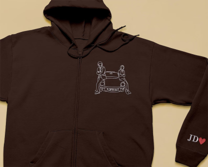 Custom Full-Zip Hoodie Car Using Car Photo-Custom Dad Birthday Full-Zip Hoodie From Daughter