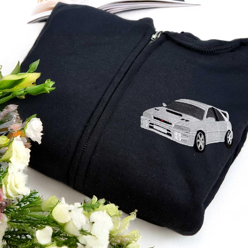 Custom Full-Zip Hoodie Car Using Car Photo-Custom Dad Birthday Full-Zip Hoodie From Daughter