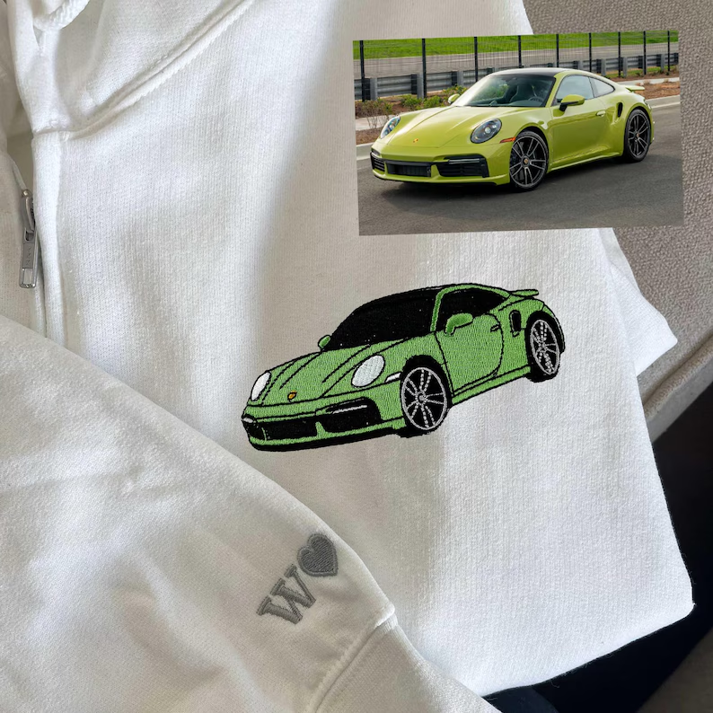 Custom Full-Zip Hoodie Car Using Car Photo-Custom Dad Birthday Full-Zip Hoodie From Daughter