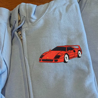 Custom Full-Zip Hoodie Car Using Car Photo-Custom Dad Birthday Full-Zip Hoodie From Daughter