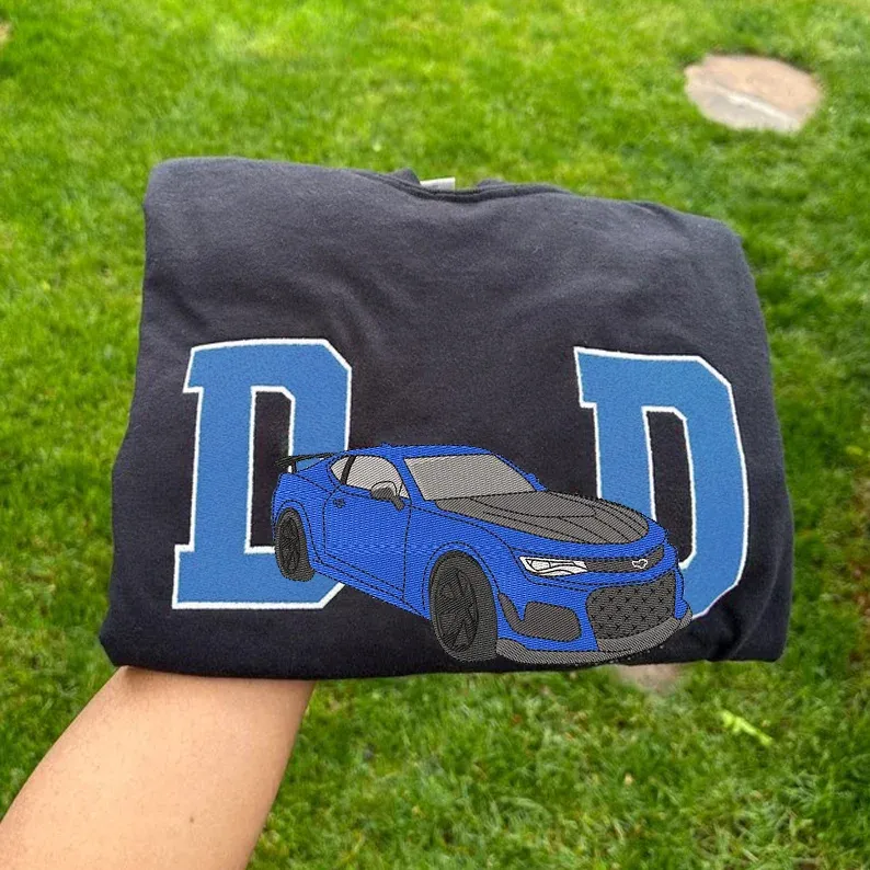 Custom Embroidered Car Photo Dad Shirt ,Fathers Day Shirt, Car Enthusiast Gift