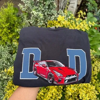 Custom Embroidered Car Photo Dad Shirt ,Fathers Day Shirt, Car Enthusiast Gift