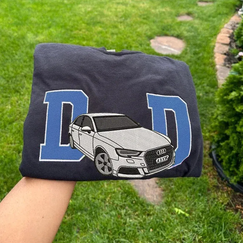 Custom Embroidered Car Photo Dad Shirt ,Fathers Day Shirt, Car Enthusiast Gift