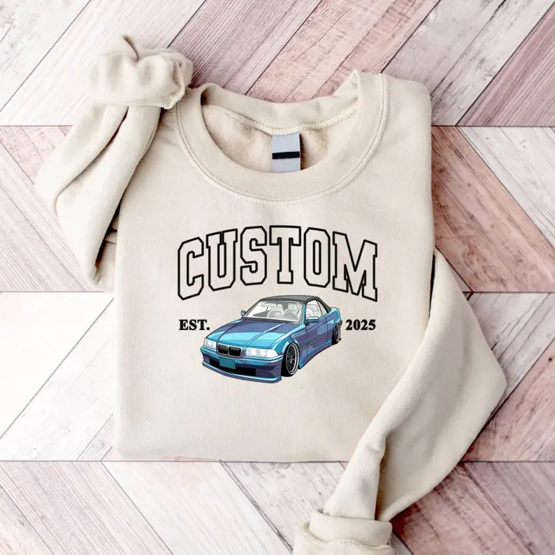 Custom Car Portrait Matching Sweater, Cars Lover Couple Jumper, Gifts For Dad From Son And Daughter