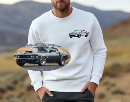 Custom Car Outline Photo T-Shirt, Personalized Gift For Him, Gift For Dad, Father's Day Gift