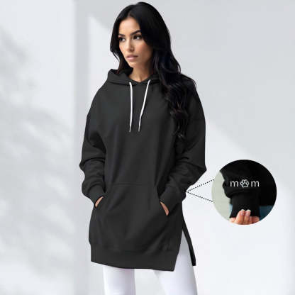 Custom Oversized Hoodie Dress With Text On Sleeve