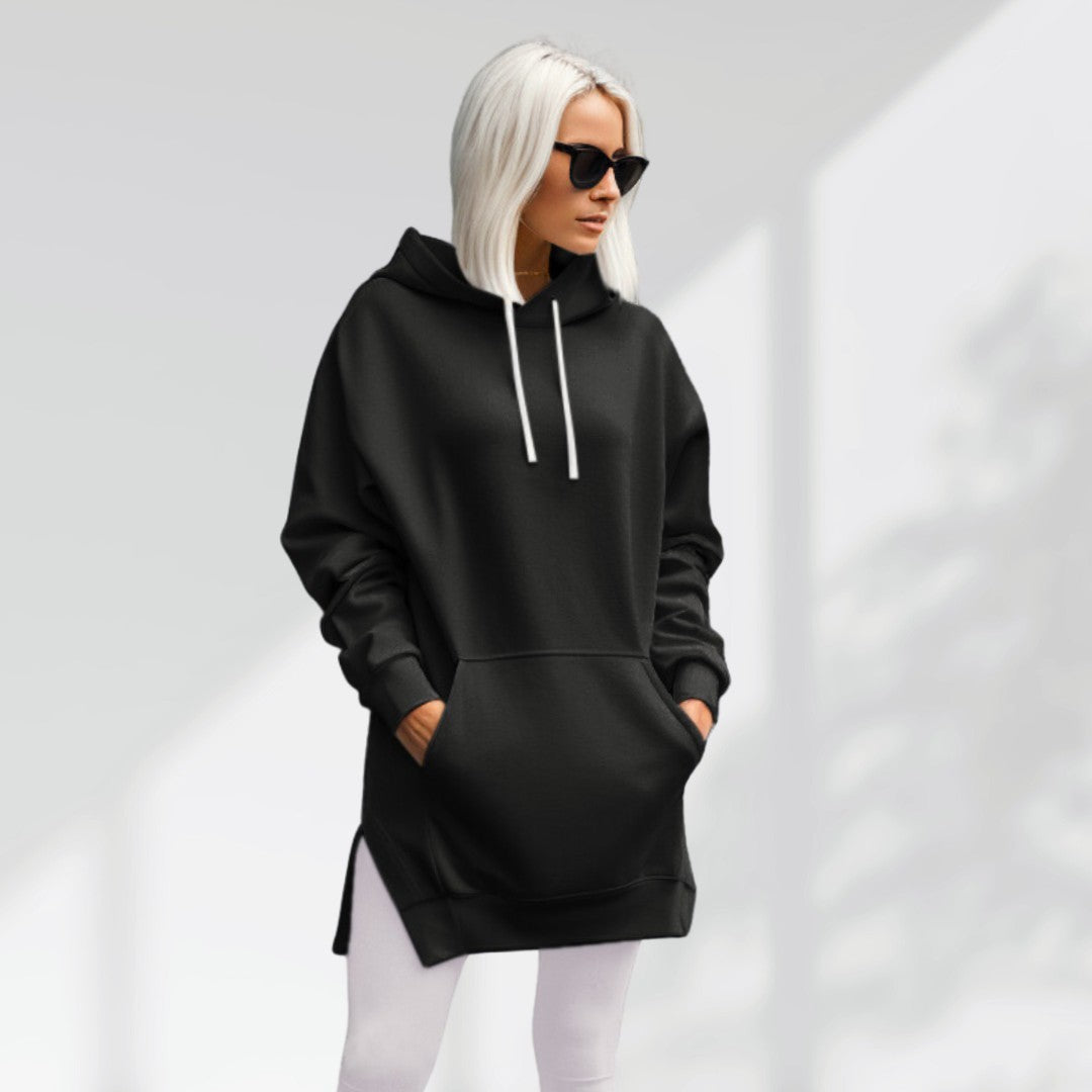 Custom Oversized Hoodie Dress With Text On Sleeve