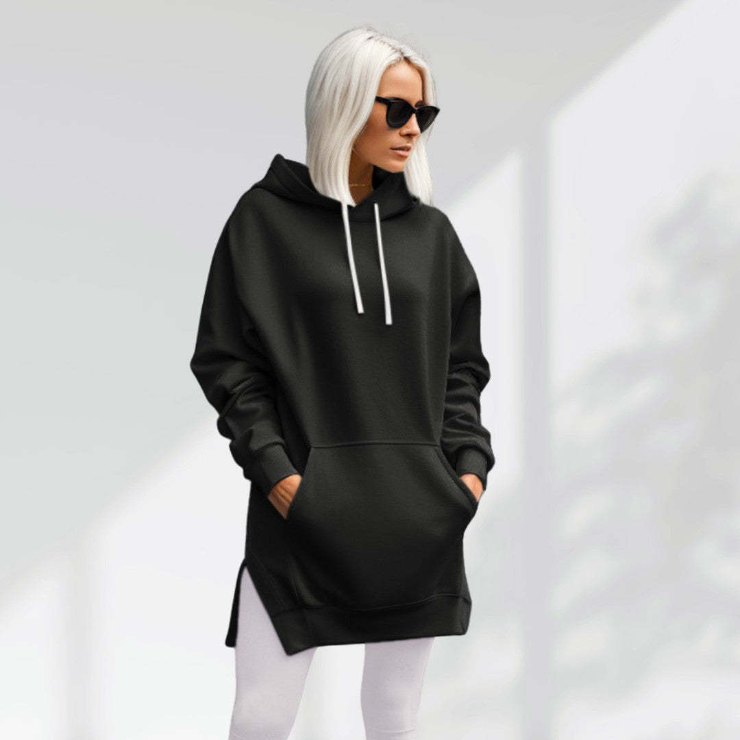 Custom Oversized Hoodie Dress With Text On Sleeve