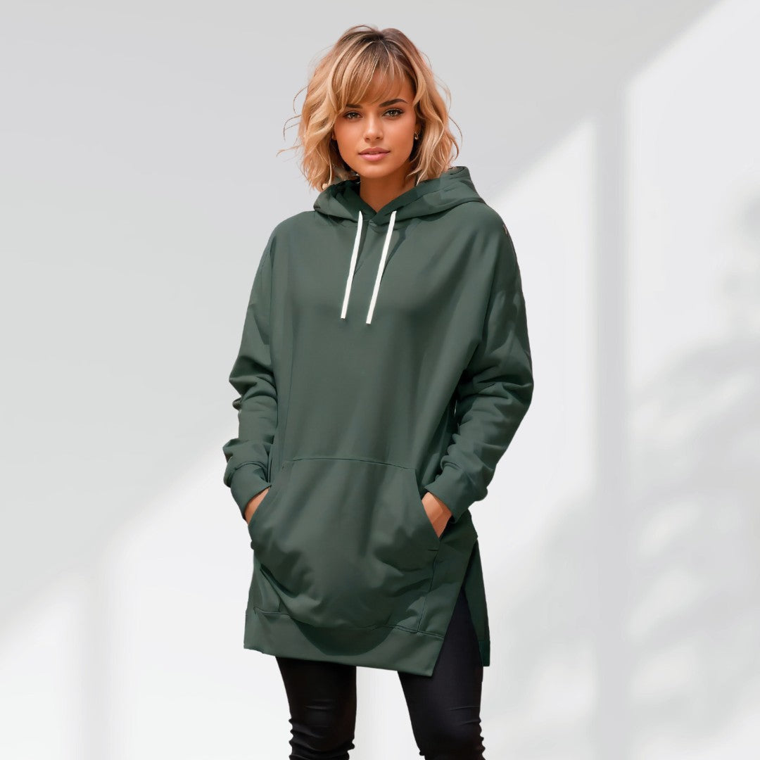 Custom Oversized Hoodie Dress With Text On Sleeve