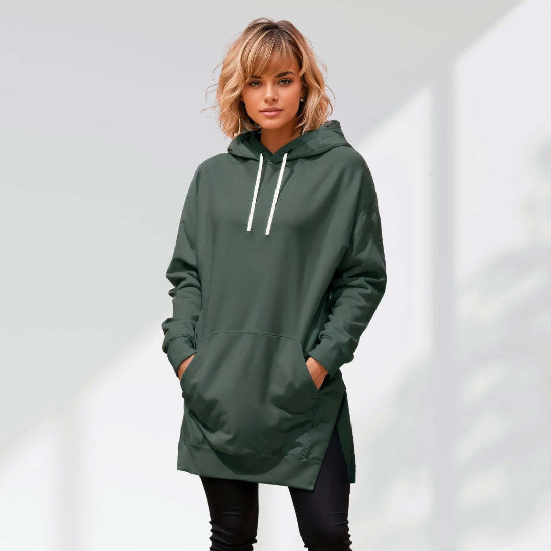 Custom Oversized Hoodie Dress With Text On Sleeve