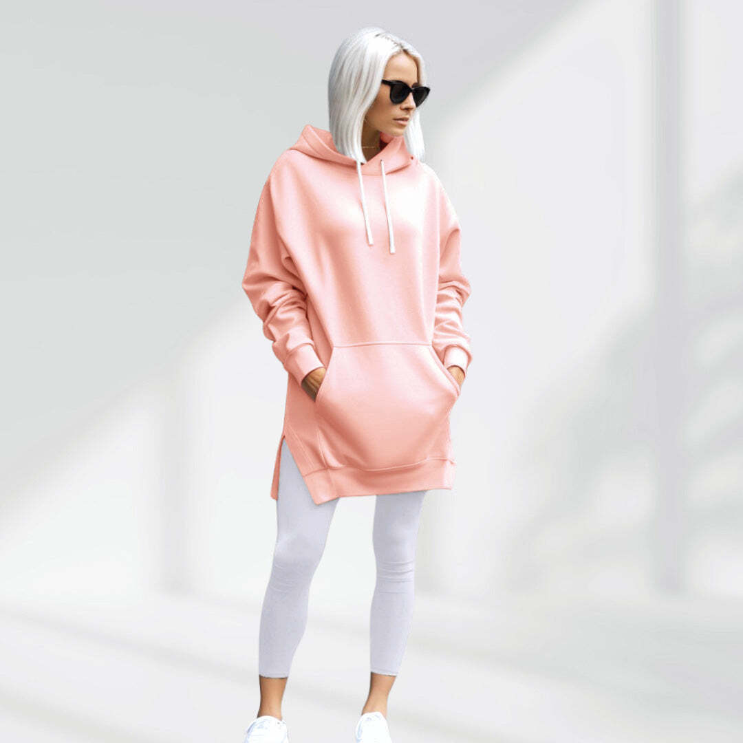 Custom Oversized Hoodie Dress With Text On Sleeve
