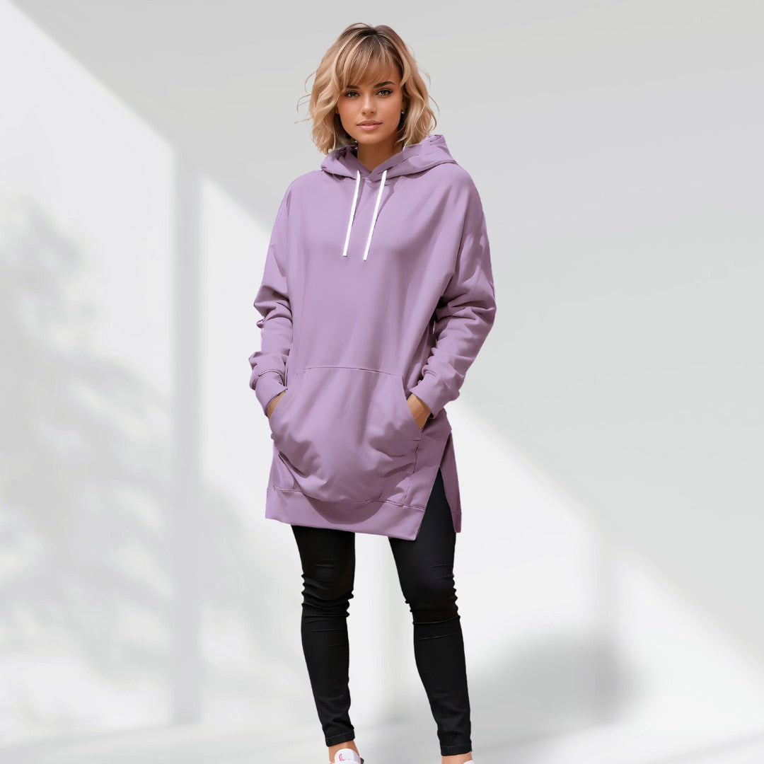 Custom Oversized Hoodie Dress With Text On Sleeve