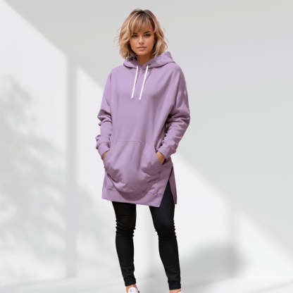 Custom Oversized Hoodie Dress With Text On Sleeve