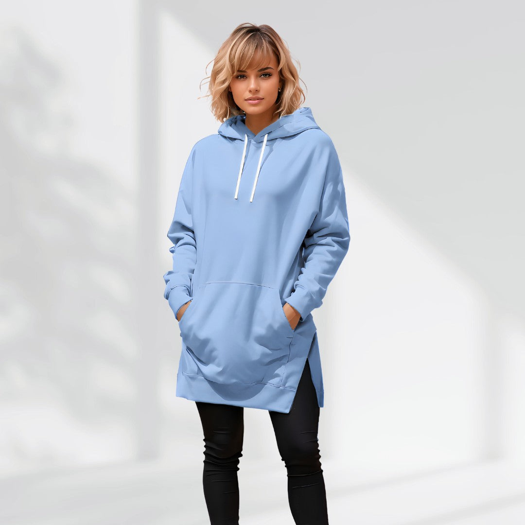 Custom Oversized Hoodie Dress With Text On Sleeve