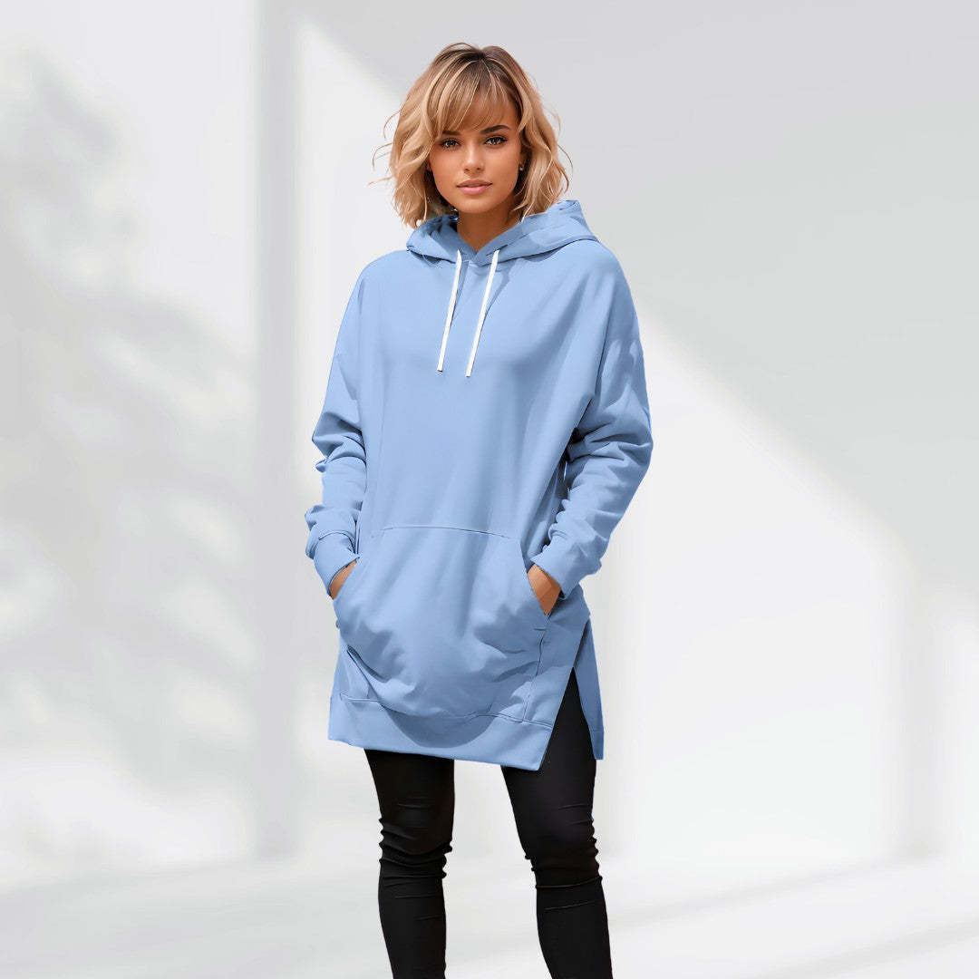 Custom Oversized Hoodie Dress With Text On Sleeve