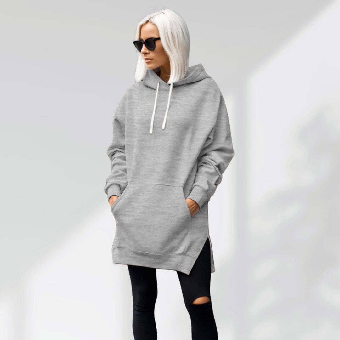 Custom Oversized Hoodie Dress With Text On Sleeve