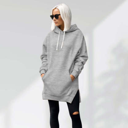 Custom Oversized Hoodie Dress With Text On Sleeve