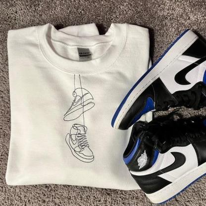 👟Custom Sneaker Photo Embroidered Sweatshirt/Hoodie,Gift For Dad/Papa/Sneaker Lover