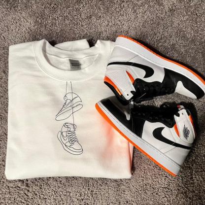 👟Custom Sneaker Photo Embroidered Sweatshirt/Hoodie,Gift For Dad/Papa/Sneaker Lover