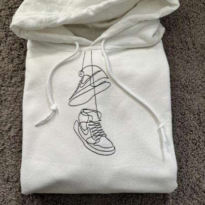 👟Custom Sneaker Photo Embroidered Sweatshirt/Hoodie,Gift For Dad/Papa/Sneaker Lover