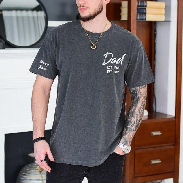 Personalized Est Date Dad Shirt with Kids Names T-Shirt/Sweatshirt