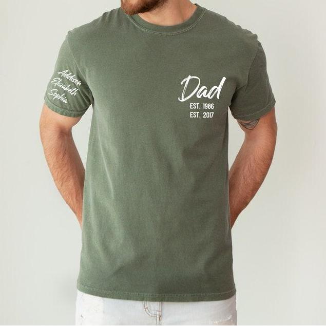 Personalized Est Date Dad Shirt with Kids Names T-Shirt/Sweatshirt