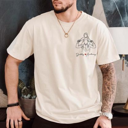 Personalized Photo Portrait Dad Printing T-shit/Sweatshirt, Gift For Father's Day