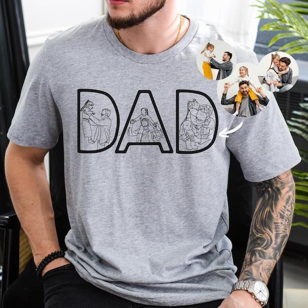 Custom Photo Portrait Shirt For Dad, Fathers Day Gifts