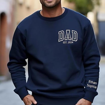 Dad's Pride-Custom Dad Shirt with Kids Names On Sleeve