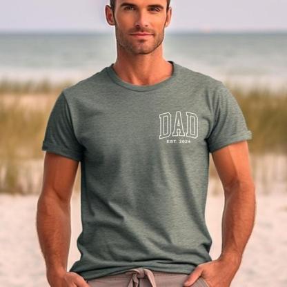 Dad's Pride-Custom Dad Shirt with Kids Names On Sleeve