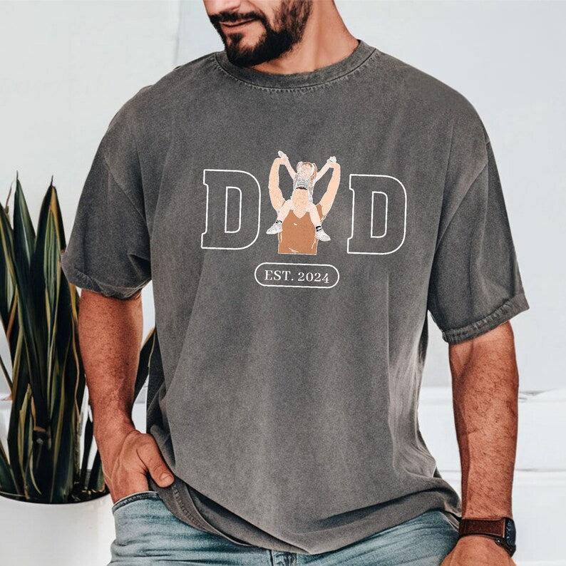 Personalized Dad Portrait Printing T-Shirt/Sweatshirt, Father's Day Gift