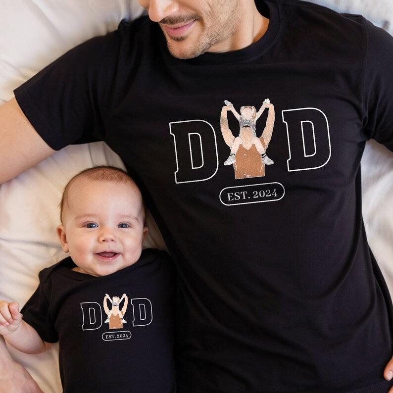 Personalized Dad Portrait Printing T-Shirt/Sweatshirt, Father's Day Gift