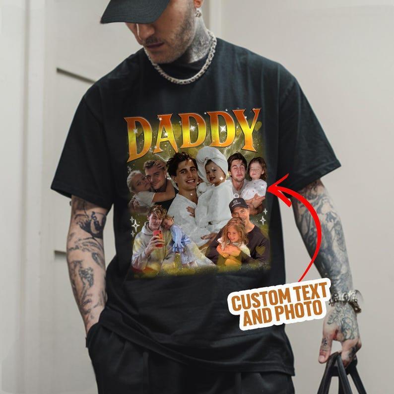 Personalized Vintage Photo T-shirt For Dad, Father's Day Gift