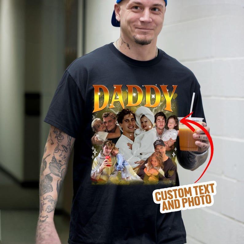 Personalized Vintage Photo T-shirt For Dad, Father's Day Gift