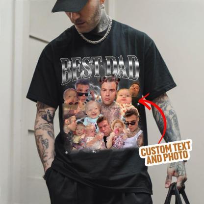 Personalized Vintage Photo T-shirt For Dad, Father's Day Gift