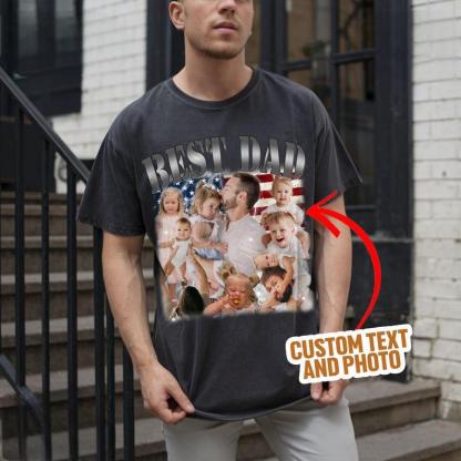 Personalized Vintage Photo T-shirt For Dad, Father's Day Gift