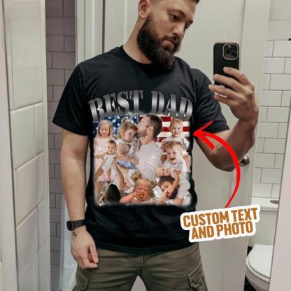 Personalized Vintage Photo T-shirt For Dad, Father's Day Gift