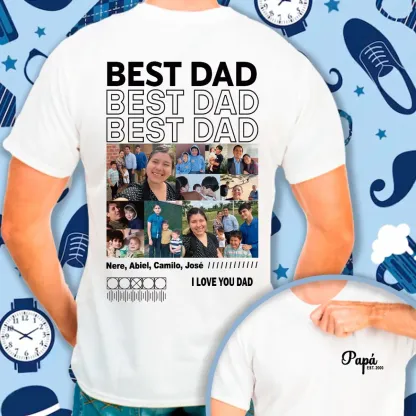 Personalized Vintage Best Dad Photo T-shirt, Father's Day Gift